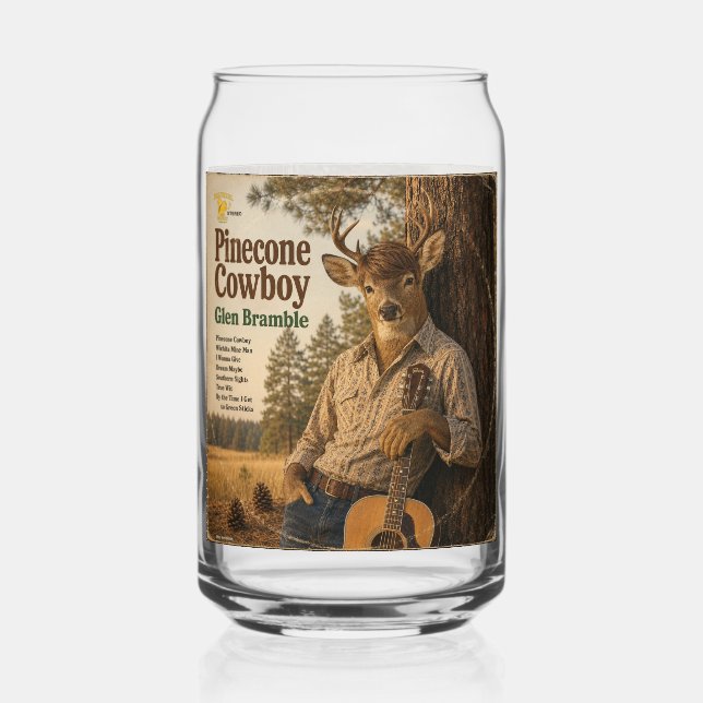 Glen Bramble: a Parody Can Glass (Front)