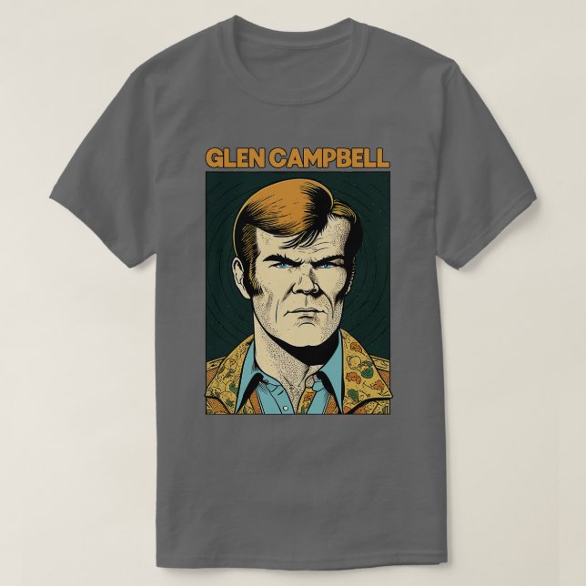 Glen Campbell Retro Style Fan Design T-Shirt (Design Front)