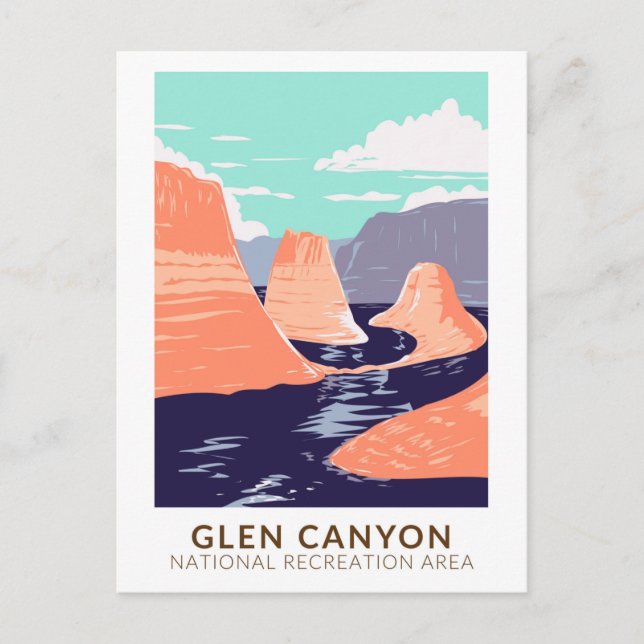 Glen Canyon Reflection Canyon Vintage Postcard (Front)