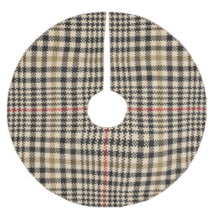 Glen Check Plaid Pixel Art Brushed Polyester Tree Skirt