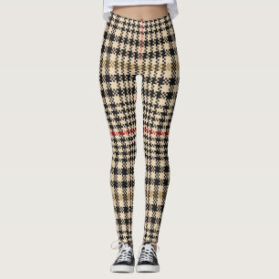 Glen Check Plaid Pixel Art Leggings