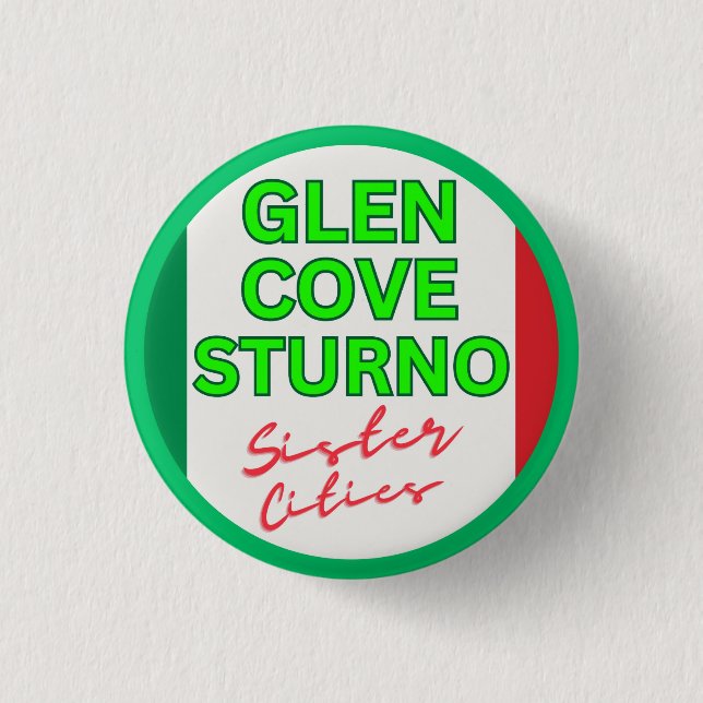 Glen Cove and Sturno - Sister Cities 3 Cm Round Badge (Front)