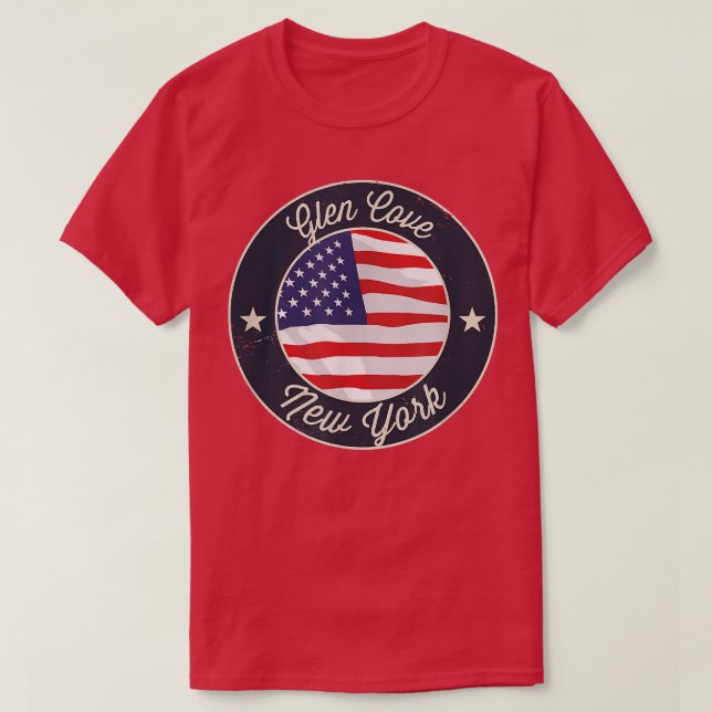 Glen Cove - Patriotic New York Souvenir T-Shirt (Design Front)