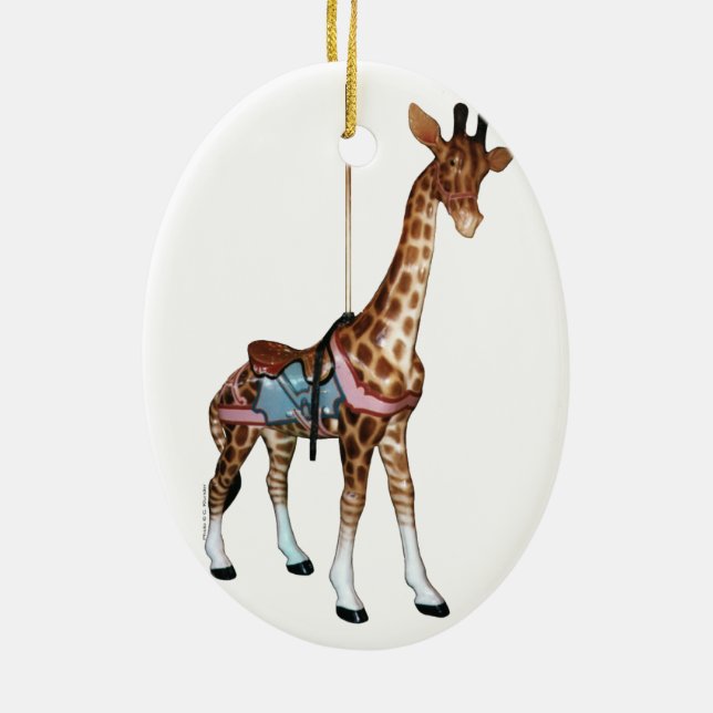 Glen Echo Carousel Giraffe Ceramic Tree Decoration (Back)