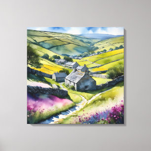 "Glen Garlands" Landscape Yorkshire Dales Scene Canvas Print