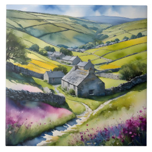 "Glen Garlands" Landscape Yorkshire Dales Scene Tile
