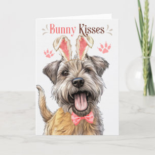 Glen of Imaal Dog in Bunny Ears for Easter Holiday Card