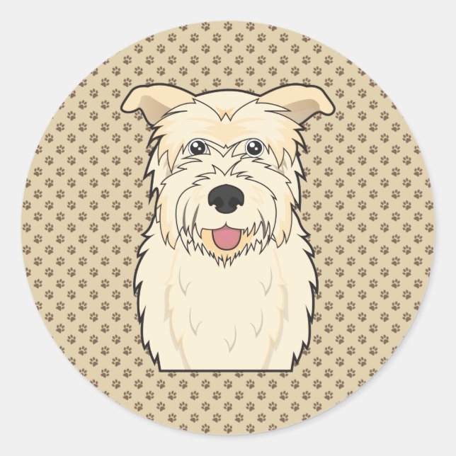 Glen of Imaal Terrier Cartoon Classic Round Sticker (Front)