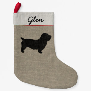 Glen of Imaal Terrier Dog Silhouette Personalised Small Christmas Stocking
