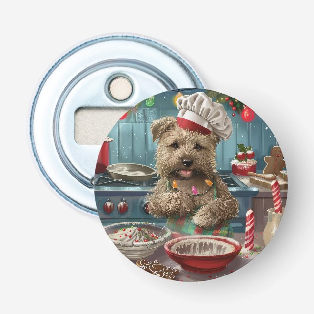 Glen of Imaal Terrier Holiday Baking: Festive Bottle Opener (Front)
