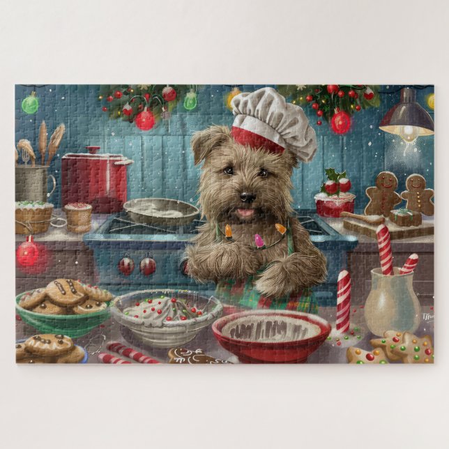 Glen of Imaal Terrier Holiday Baking: Festive Jigsaw Puzzle (Horizontal)