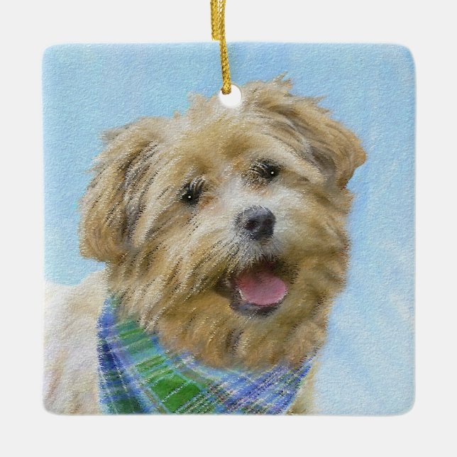 Glen of Imaal Terrier Painting - Original Dog Art Ceramic Ornament (Front)