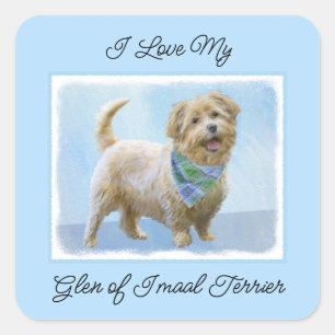 Glen of Imaal Terrier Painting - Original Dog Art Square Sticker