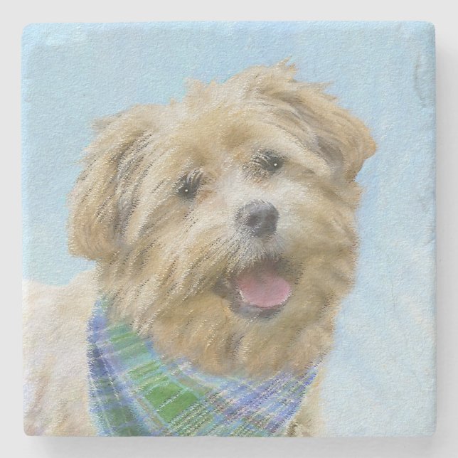 Glen of Imaal Terrier Painting - Original Dog Art Stone Coaster (Front)