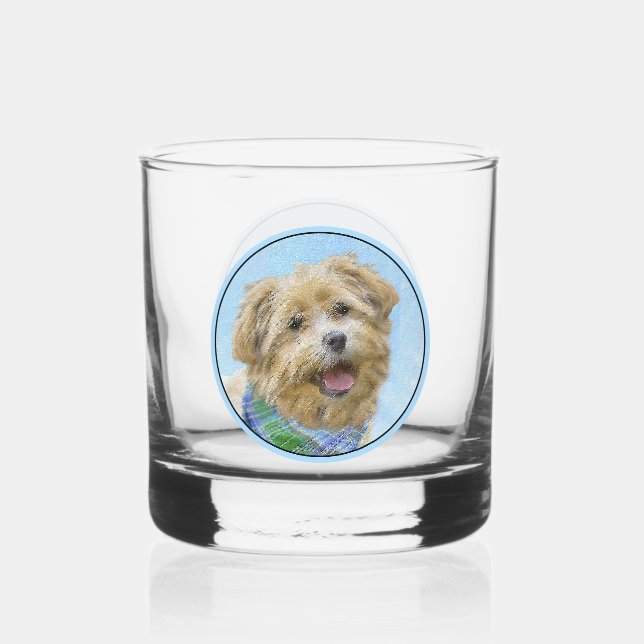 Glen of Imaal Terrier Painting - Original Dog Art Whiskey Glass (Front)