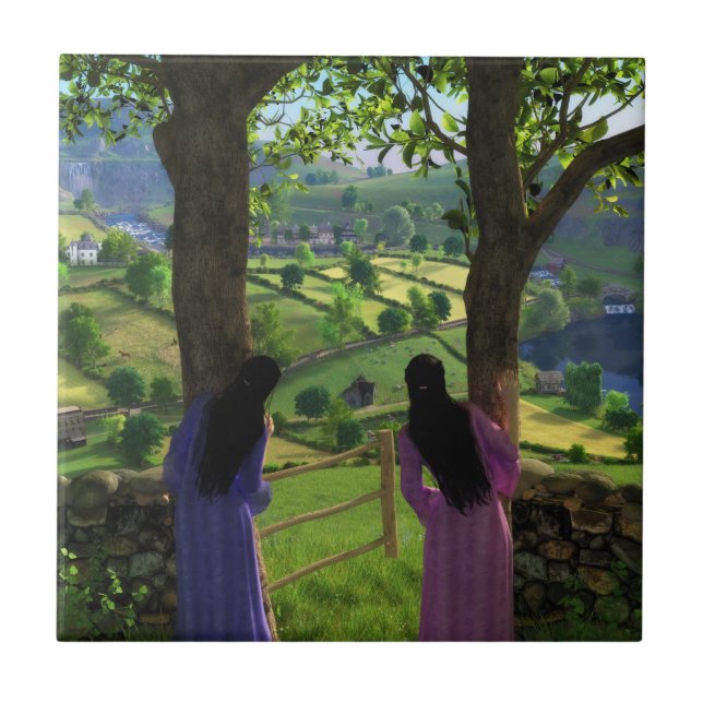 Glen of the Twins Decorative Tile / Trivet (Front)