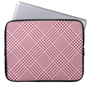 Glen plaid pattern bright in red and white. Seamle Laptop Sleeve