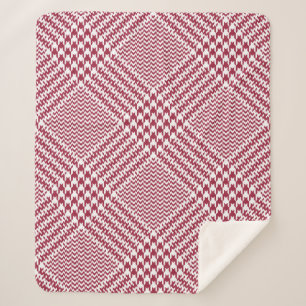 Glen plaid pattern bright in red and white. Seamle Sherpa Blanket