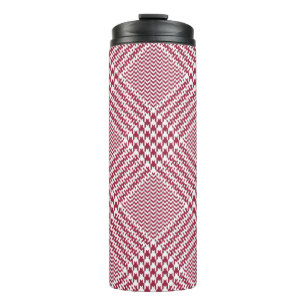 Glen plaid pattern bright in red and white. Seamle Thermal Tumbler