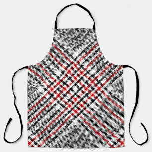 Glen Plaid Red Black Tweed Apron