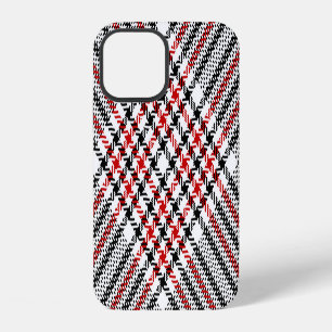 Glen Plaid Red Black Tweed iPhone 12 Case