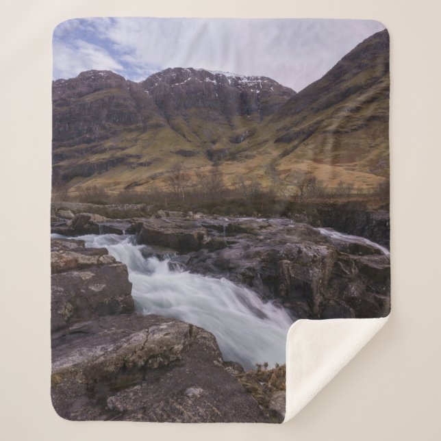 Glencoe Coe River Waterfall Fleece Blanket (Front)