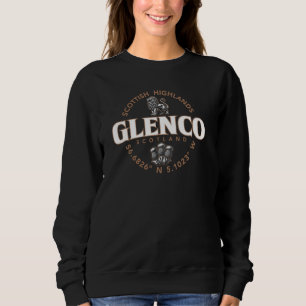 Glencoe Scotland Highlands Coordinates Label 2C Sweatshirt