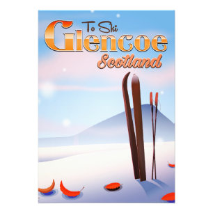 Glencoe Scotland ski poster