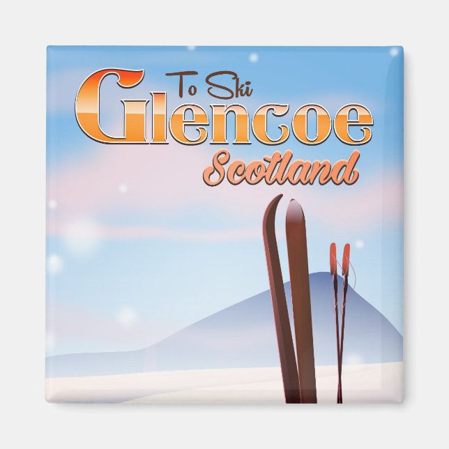 Glencoe Scotland ski poster Magnet (Front)