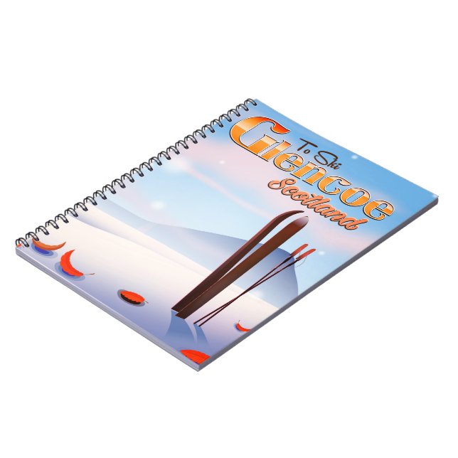 Glencoe Scotland ski poster Notebook (Left Side)