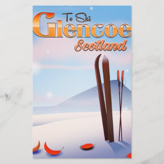 Glencoe Scotland ski poster Stationery