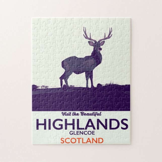 Glencoe, Scottish Highlands vacation print. Jigsaw Puzzle (Vertical)