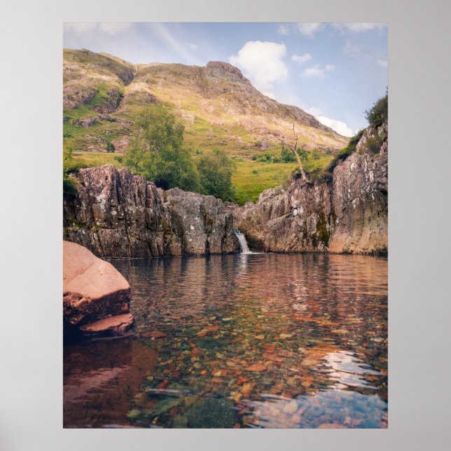 Glencoe Waterfall Pool Poster (Front)