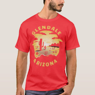 Glendale Arizona Desert Illustration Vintage Souve T-Shirt