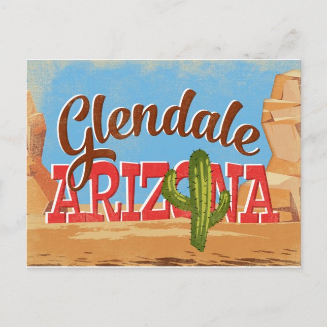 Glendale Arizona Vintage Travel Postcard (Front)