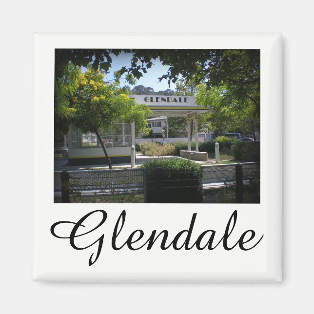 Glendale, California Adams Square Gas Station Magnet (Front)