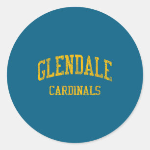 Glendale high school hs glendale az vintage sports classic round sticker