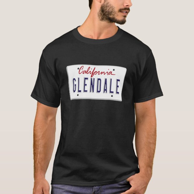 Glendale Los Angeles LA California License Plate T-Shirt (Front)