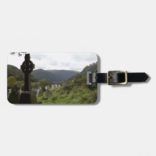 Glendalough Celtic Cross Luggage Tag (Front Horizontal)