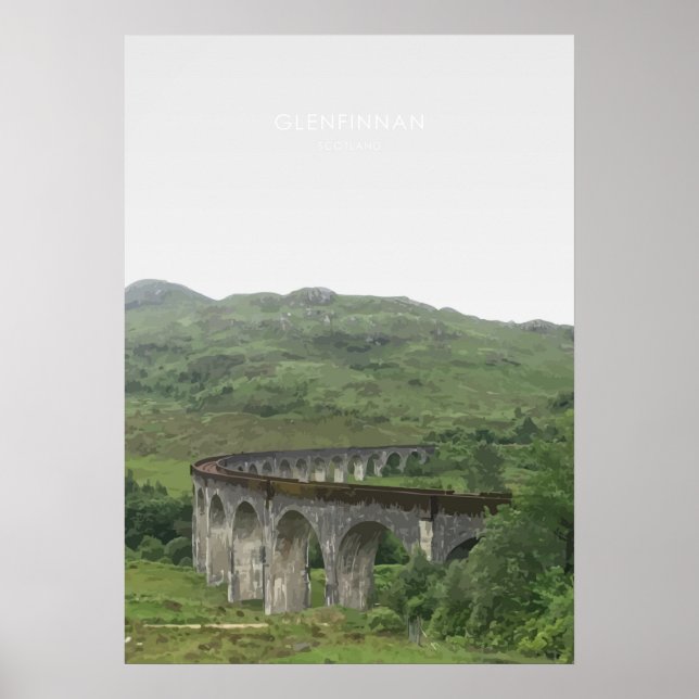 Glenfinnan Viaduct, Scotland Travel Artwork Poster (Front)