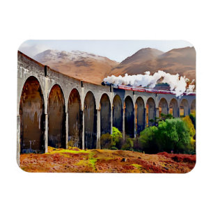 Glenfinnan viaduct steam train magnet