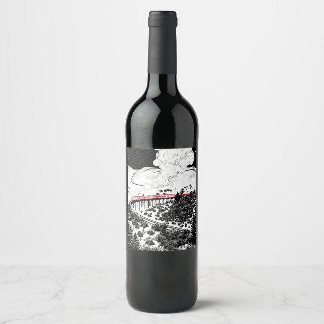 Glenfinnan Viaduct  Steam Train Wine Label (Front)