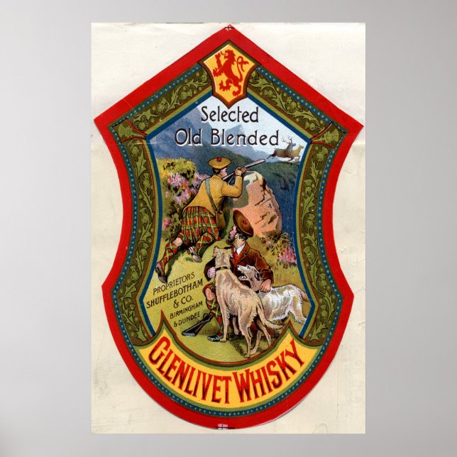 Glenlivet Whisky label,1897 Poster (Front)