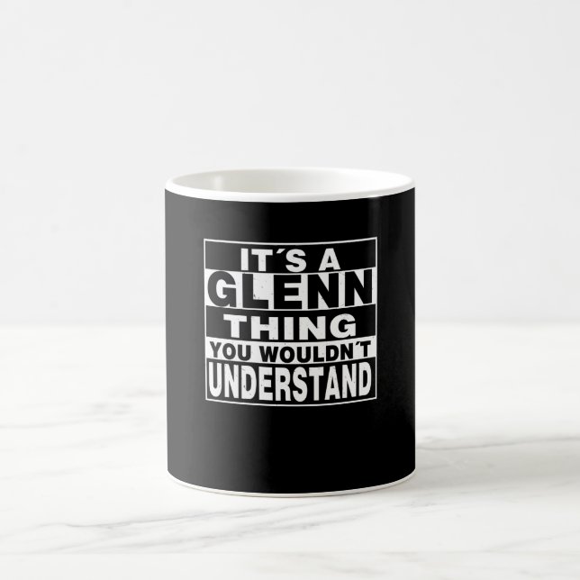 GLENN Surname Personalised Gift Coffee Mug (Center)