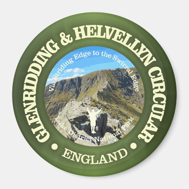 Glenridding & Helvellyn Circular Route (rd) Magnet (Front)