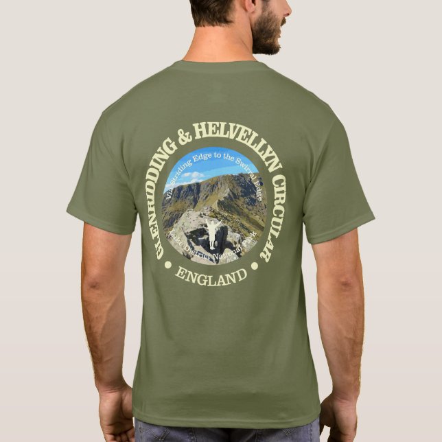 Glenridding & Helvellyn Circular Route (rd) T-Shirt (Back)