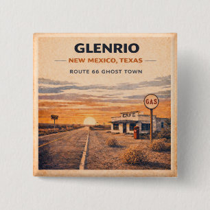 Glenrio Route 66 Ghost Town Jacket Pin Button