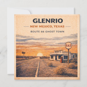 Glenrio Route 66 Ghost Town Travel Stationery Card