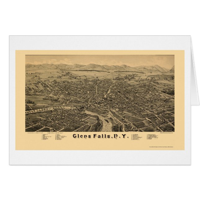 Glens Falls, NY Panoramic Map - 1884 (Front Horizontal)