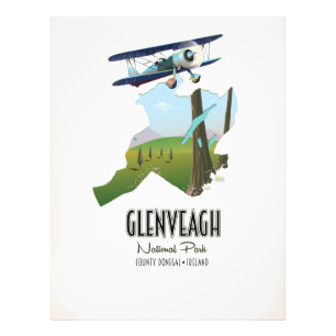 Glenveagh national park Ireland County Donegal map Photo Print